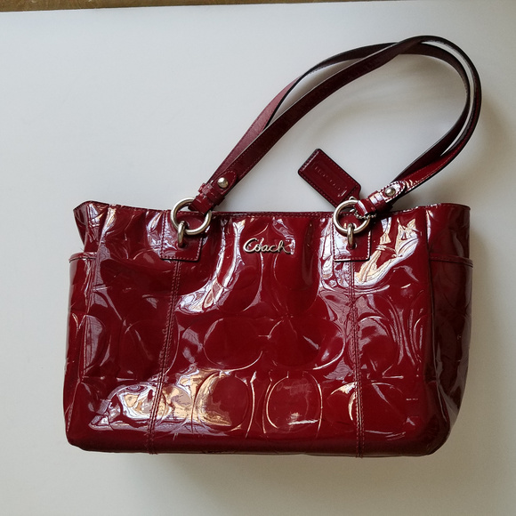 Coach Cranberry Red Patent Leather Purse - Picture 1 of 8